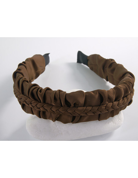 OPASKA do Włosów MARSZCZONA WARKOCZ   Lolita Akcesoria BRĄZOWY