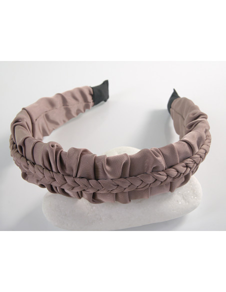 OPASKA do Włosów MARSZCZONA WARKOCZ   Lolita Akcesoria BRUDNY RÓŻ NUDE