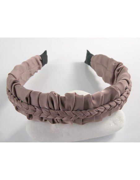 OPASKA do Włosów MARSZCZONA WARKOCZ   Lolita Akcesoria BRUDNY RÓŻ NUDE