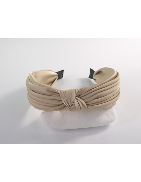 OPASKA do Włosów WĘZEŁ SUPEŁ MARSZCZONA SATYNA Lolita Akcesoria BEŻOWY