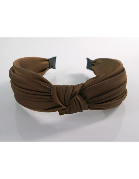 OPASKA do Włosów WĘZEŁ SUPEŁ MARSZCZONA SATYNA Lolita Akcesoria BRĄZOWY
