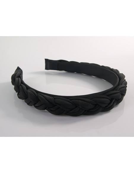 OPASKA do Włosów PLECIONA WARKOCZ SATYNA Lolita Akcesoria  CZARNY