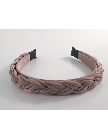 OPASKA do Włosów PLECIONA WARKOCZ SATYNA Lolita Akcesoria RÓŻOWY NUDE