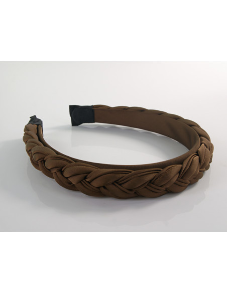 OPASKA do Włosów PLECIONA WARKOCZ SATYNA Lolita Akcesoria BRĄZOWY