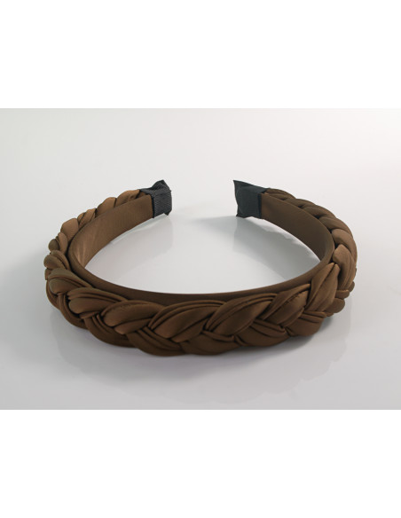 OPASKA do Włosów PLECIONA WARKOCZ SATYNA Lolita Akcesoria BRĄZOWY