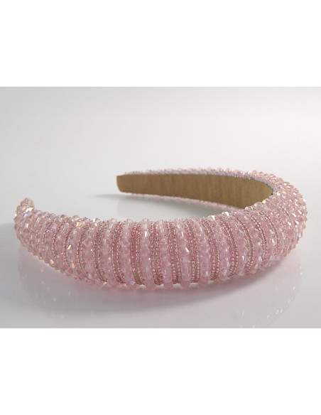 OPASKA do Włosów WIECZOROWA  KORALIKI FASCYNATOR Lolita Akcesoria RÓŻOWY