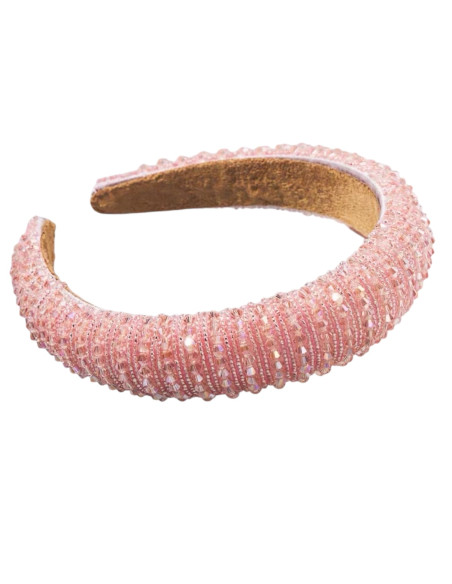 OPASKA do Włosów WIECZOROWA  KORALIKI FASCYNATOR Lolita Akcesoria RÓŻOWY