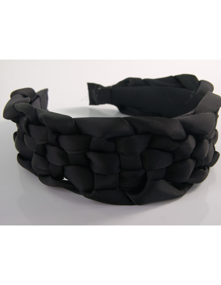 OPASKA do Włosów PLECIONA SZEROKA SATYNA Lolita Akcesoria CZARNY
