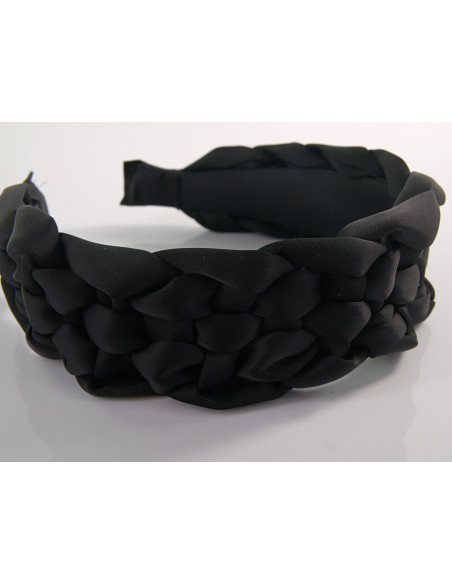 OPASKA do Włosów PLECIONA SZEROKA SATYNA Lolita Akcesoria CZARNY