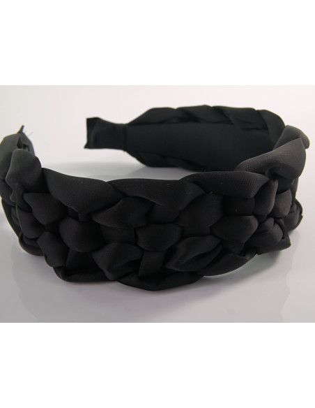 OPASKA do Włosów PLECIONA SZEROKA SATYNA Lolita Akcesoria CZARNY