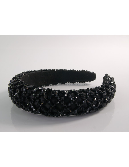 OPASKA do Włosów WIECZOROWA Z KORALIKAMI FASCYNATOR Lolita Akcesoria CZARNY