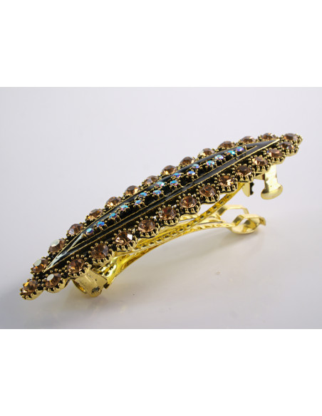 KLAMRA FRANCUSKA AZUROWA ZŁOTA LOLITA AKCESORIA Z CYRKONIAMI