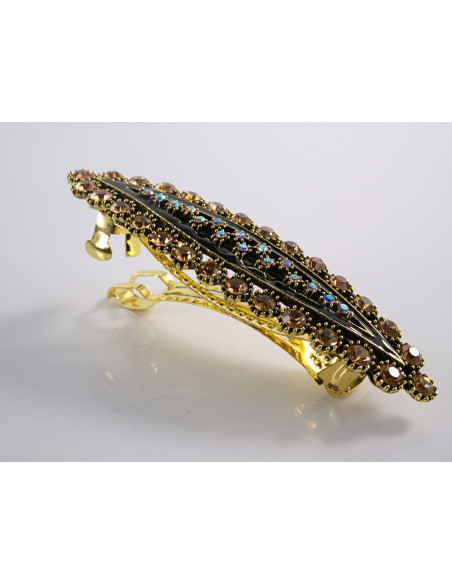KLAMRA FRANCUSKA AZUROWA ZŁOTA LOLITA AKCESORIA Z CYRKONIAMI