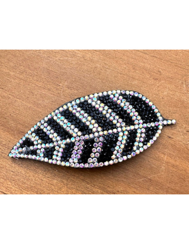 Spinka do włosów CZARNY WIECZOROWY W LIŚĆ...