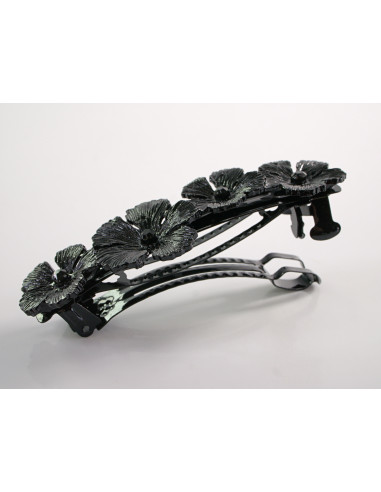 KLAMRA SZCZĘKOWA CZARNE KWIATY LOLITA AKCESORIA...