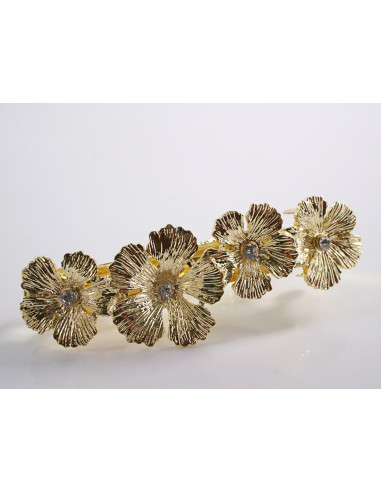 KLAMRA SZCZĘKOWA ZŁOTE KWIATY  LOLITA AKCESORIA...