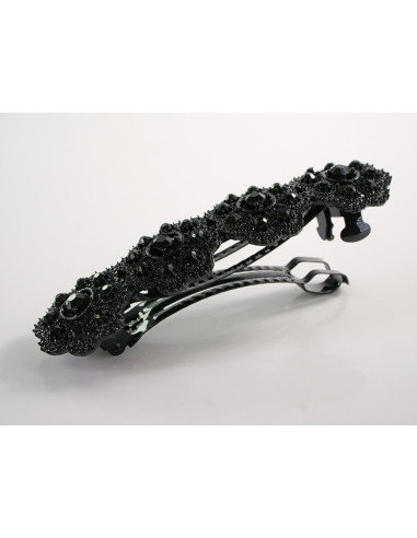 KLAMRA SZCZĘKOWA CZARNE KWIATY LOLITA AKCESORIA...