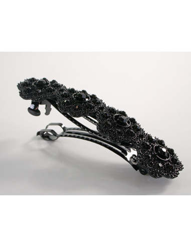 KLAMRA SZCZĘKOWA CZARNE KWIATY LOLITA AKCESORIA...