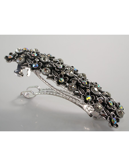 KLAMRA SZCZĘKOWA AZUROWA  LOLITA AKCESORIA KWIATUSZKI Z CYRKONIAMI