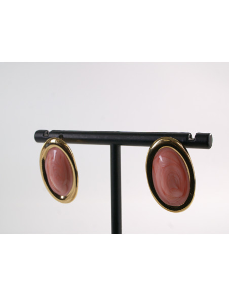 Kolczyki ZŁOTO- ŁOSOSIOWE ELIPSY  LOLITA AKCESORIA STAL CHIRURGICZNA