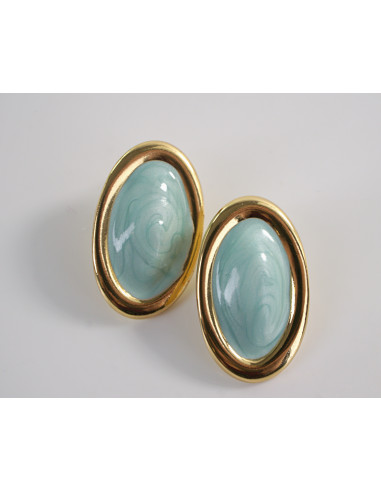 Kolczyki ZŁOTO- TURKUSOWE ELIPSY  LOLITA...