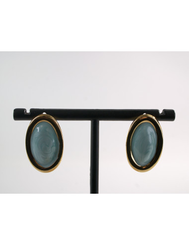 Kolczyki ZŁOTO- TURKUSOWE ELIPSY  LOLITA...