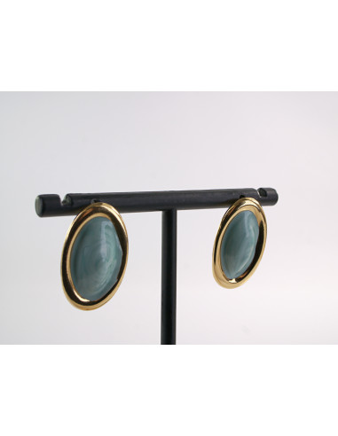 Kolczyki ZŁOTO- TURKUSOWE ELIPSY  LOLITA...