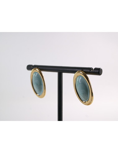 Kolczyki ZŁOTO- TURKUSOWE ELIPSY  LOLITA...