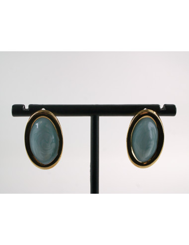 Kolczyki ZŁOTO- TURKUSOWE ELIPSY  LOLITA...