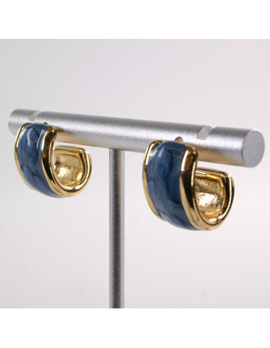 Kolczyki ZŁOTO- NIEBIESKIE ZAWIJASY LOLITA...