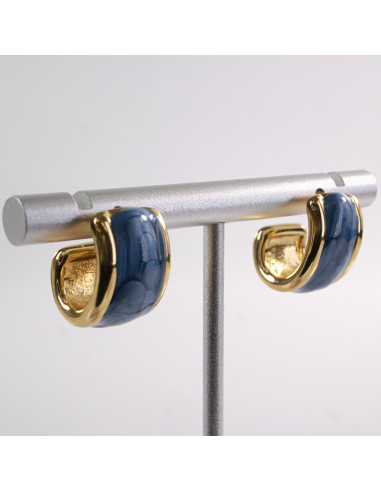 Kolczyki ZŁOTO- NIEBIESKIE ZAWIJASY LOLITA...