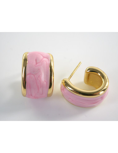 Kolczyki ZŁOTO- RÓŻOWE ZAWIJASY LOLITA...