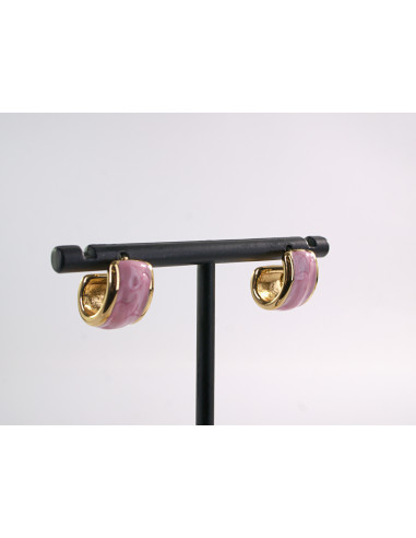 Kolczyki ZŁOTO- RÓŻOWE ZAWIJASY LOLITA...