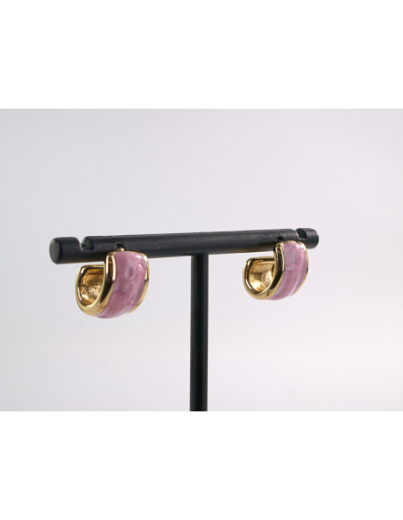 Kolczyki ZŁOTO- RÓŻOWE ZAWIJASY LOLITA AKCESORIA STAL CHIRURGICZNA