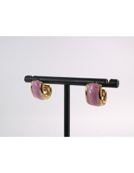 Kolczyki ZŁOTO- RÓŻOWE ZAWIJASY LOLITA AKCESORIA STAL CHIRURGICZNA