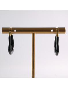 Kolczyki ZŁOTO- CZARNE KAJDANKI  LOLITA AKCESORIA STAL... 2