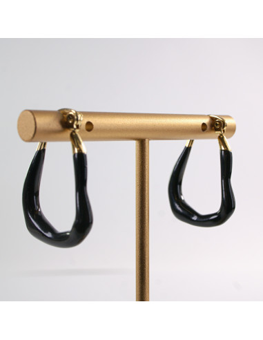 Kolczyki ZŁOTO- CZARNE KAJDANKI  LOLITA...