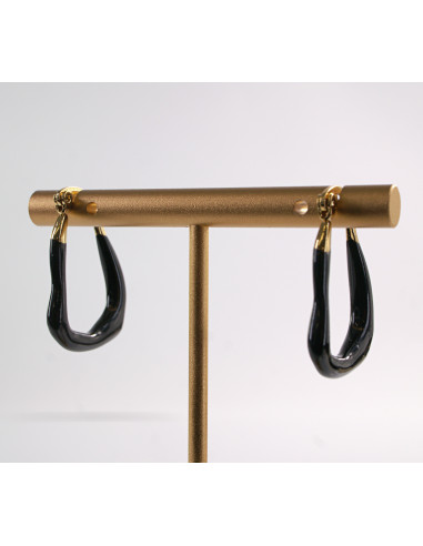 Kolczyki ZŁOTO- CZARNE KAJDANKI  LOLITA...