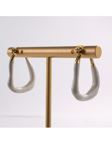 Kolczyki ZŁOTO- BIAŁE KAJDANKI  LOLITA...