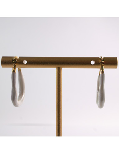 Kolczyki ZŁOTO- BIAŁE KAJDANKI  LOLITA...