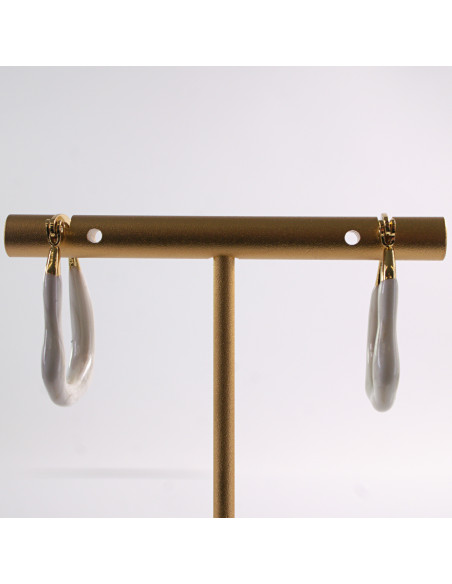 Kolczyki ZŁOTO- BIAŁE KAJDANKI  LOLITA AKCESORIA STAL CHIRURGICZNA