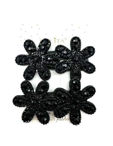 Spinki do włosów CZARNE KWIATKI KWIATY KWIAT 2...