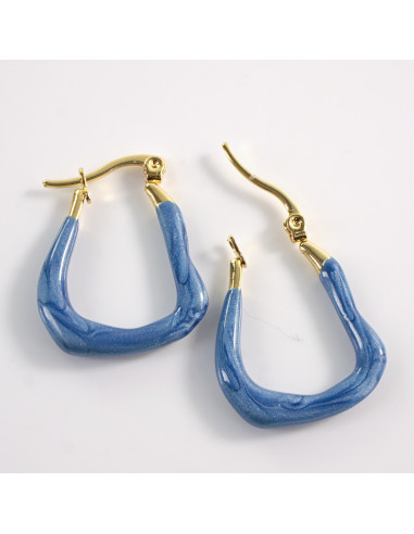 Kolczyki ZŁOTO- NIEBIESKIE KAJDANKI  LOLITA...