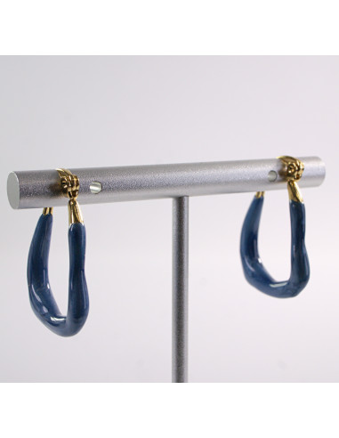 Kolczyki ZŁOTO- NIEBIESKIE KAJDANKI  LOLITA...