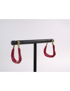 Kolczyki ZŁOTO- CZERWONE KAJDANKI LOLITA AKCESORIA STAL... 2