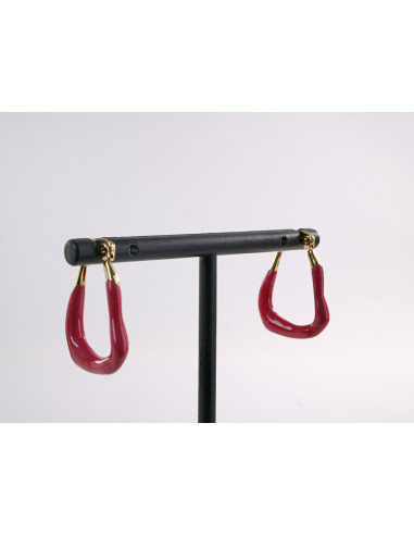 Kolczyki ZŁOTO- CZERWONE KAJDANKI LOLITA...