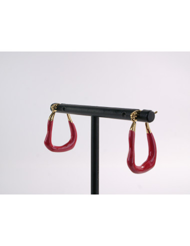 Kolczyki ZŁOTO- CZERWONE KAJDANKI LOLITA...