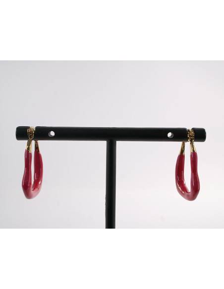 Kolczyki ZŁOTO- CZERWONE KAJDANKI LOLITA AKCESORIA STAL CHIRURGICZNA