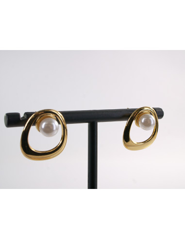 Kolczyki ZŁOTE  MUSZLE Z PERŁĄ  LOLITA...