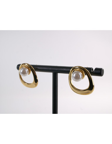 Kolczyki ZŁOTE  MUSZLE Z PERŁĄ  LOLITA...